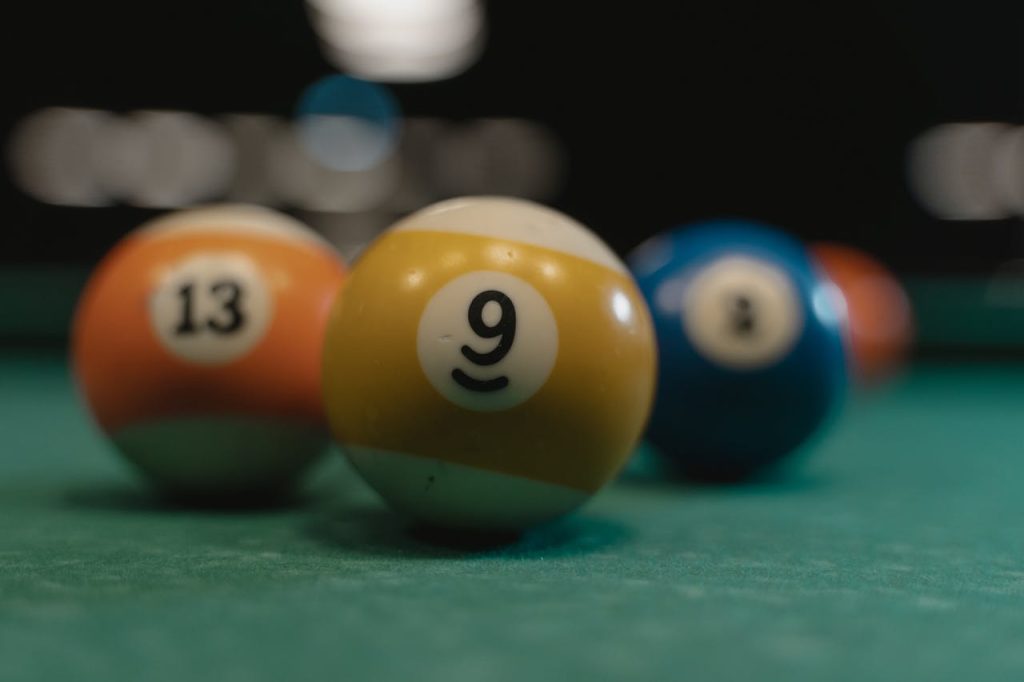 Close-Up Shot of Billiard Balls